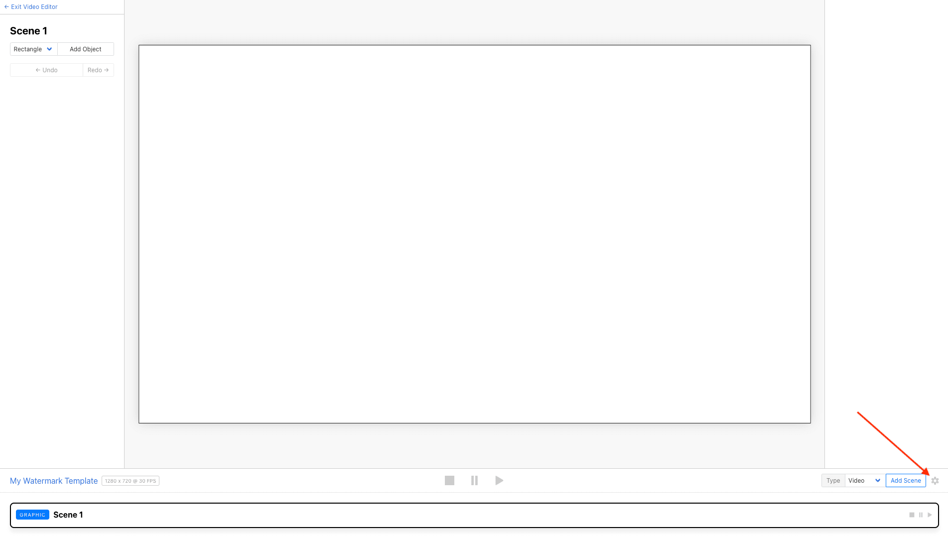 Screenshot of Clipcat editor with red arrow pointing to gear icon