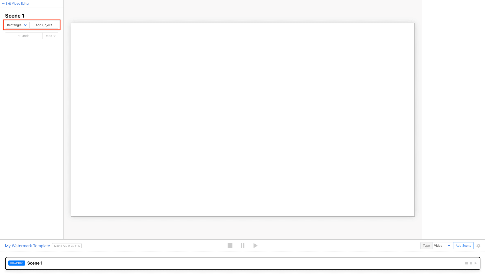 Screenshot of Clipcat editor with add object outlined in red