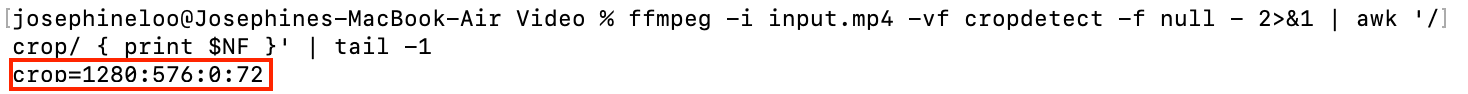 a screenshot of the crop size and posittion from using the cropdetect filter.png