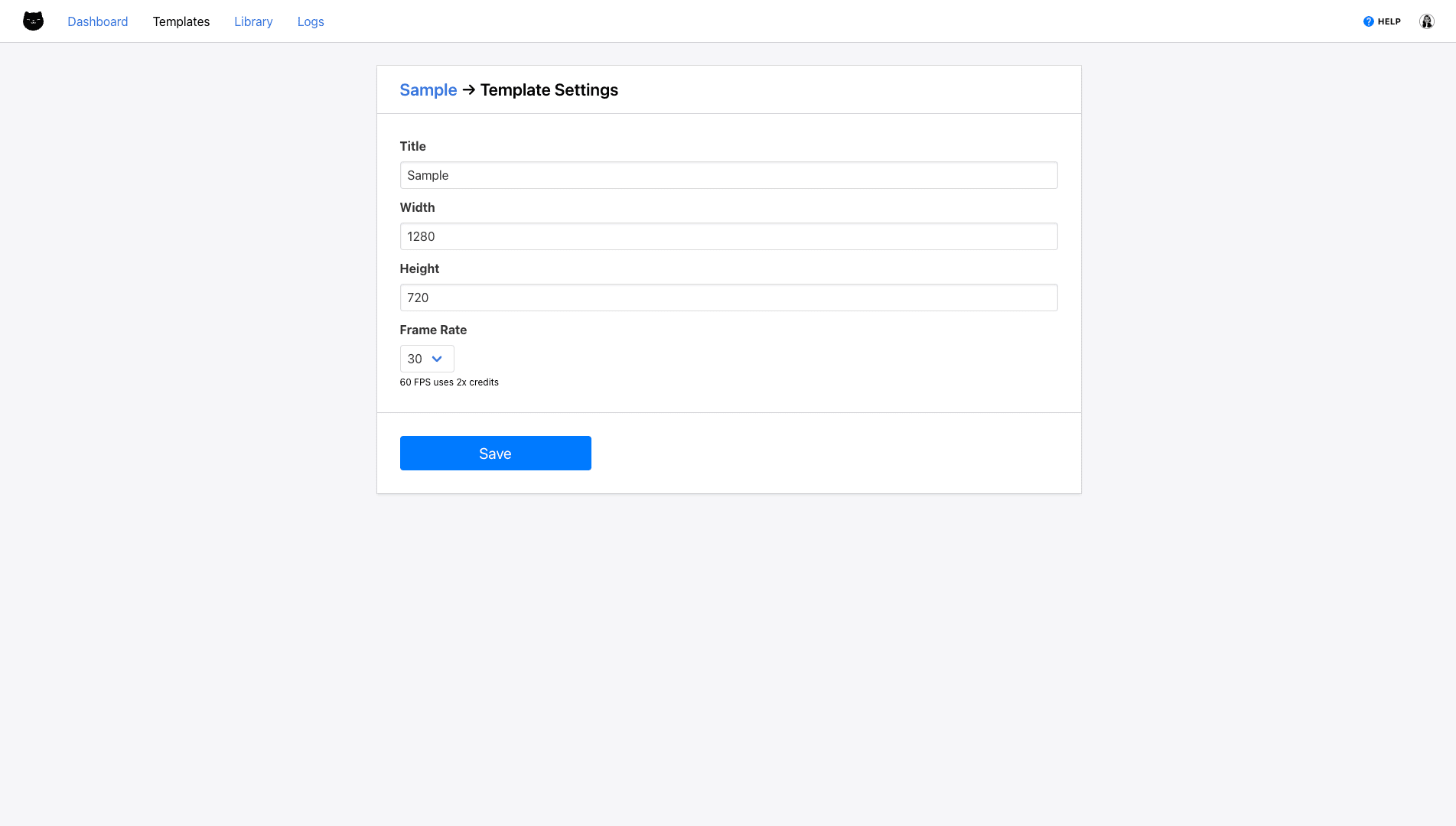 Screenshot of Clipcat template settings page