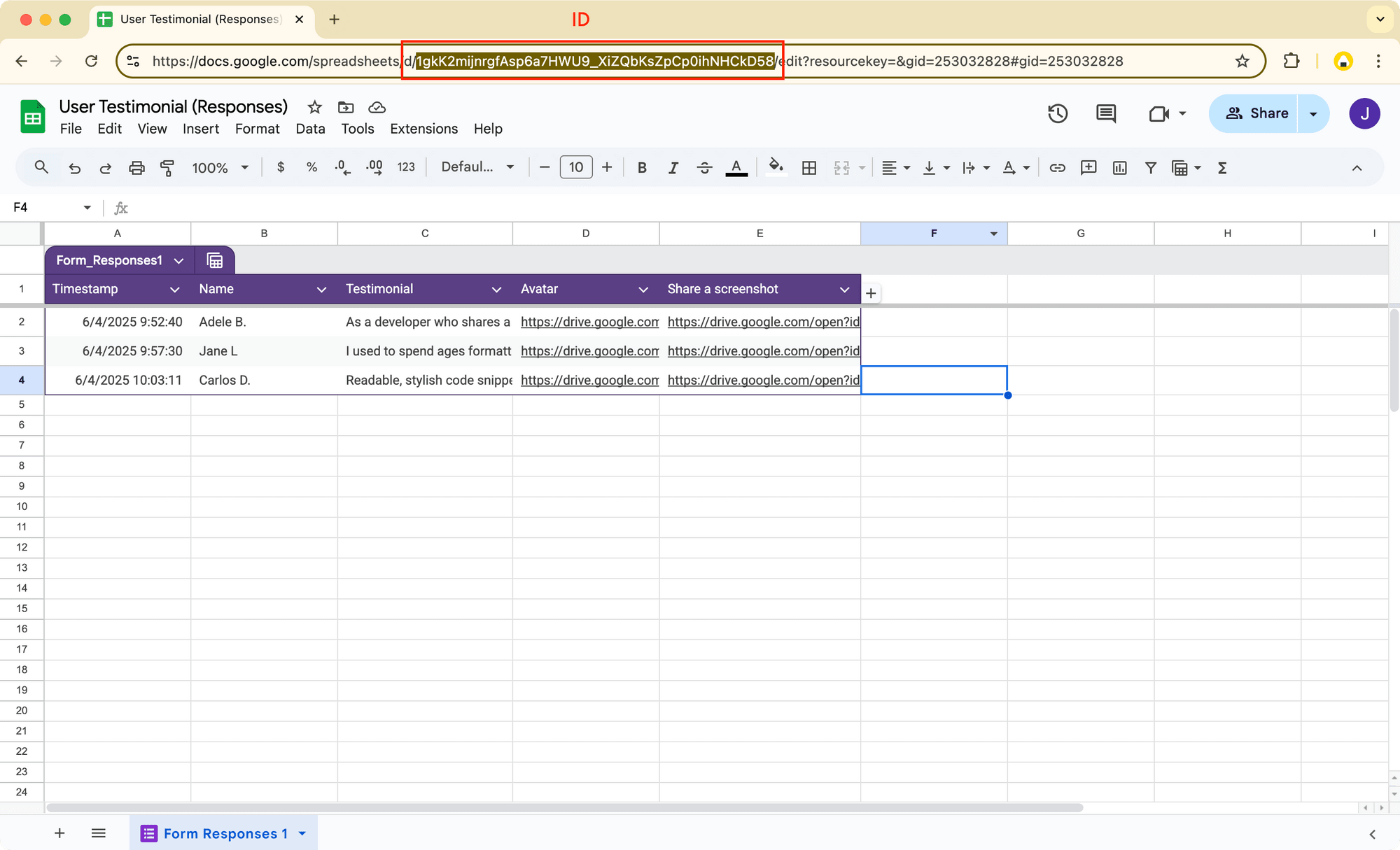 a screenshot of how to get the ID of the Google Sheet.png