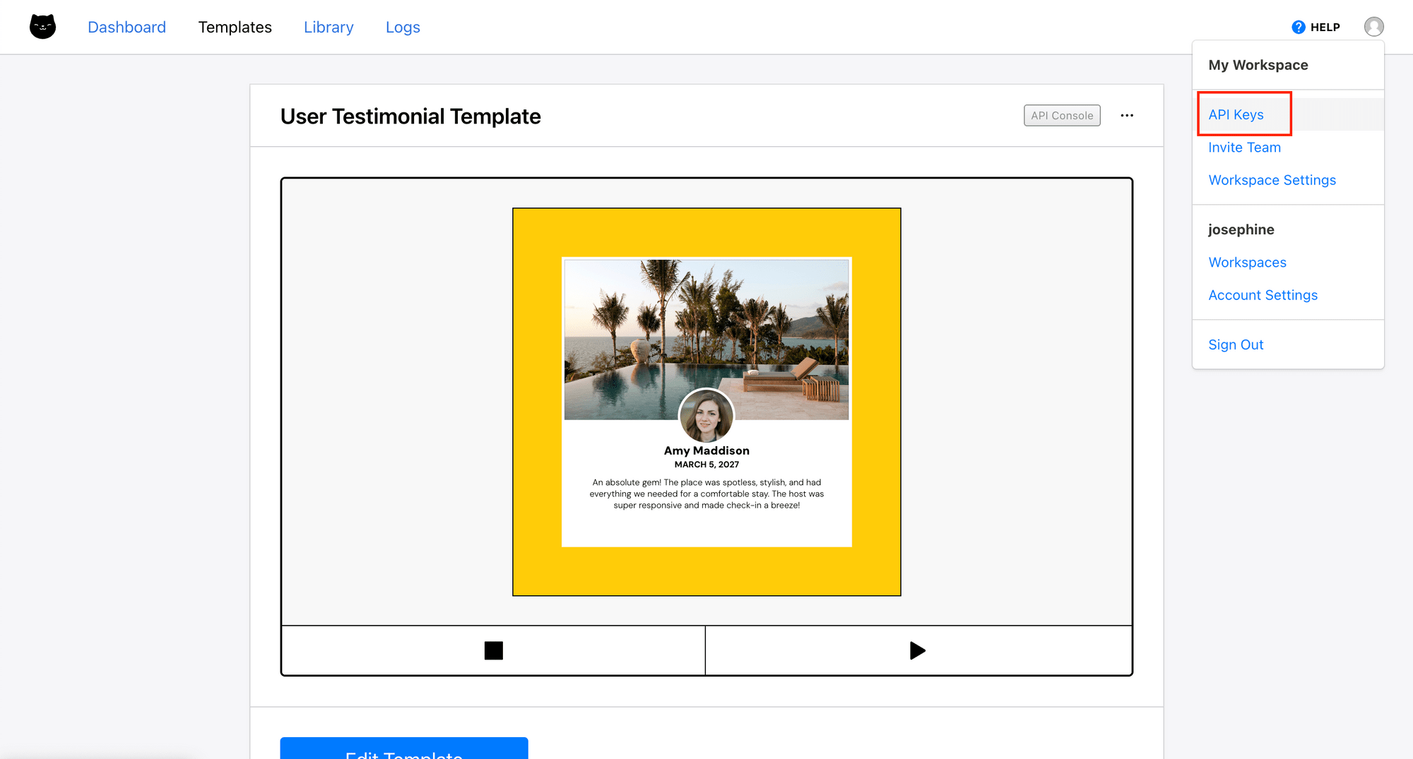 How to Automate Video Generation with Clipcat and Google API - getting the Clipcat API key.png