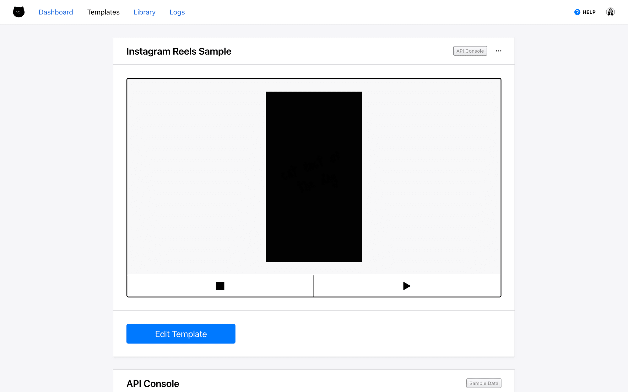 Screenshot of Clipcat template page