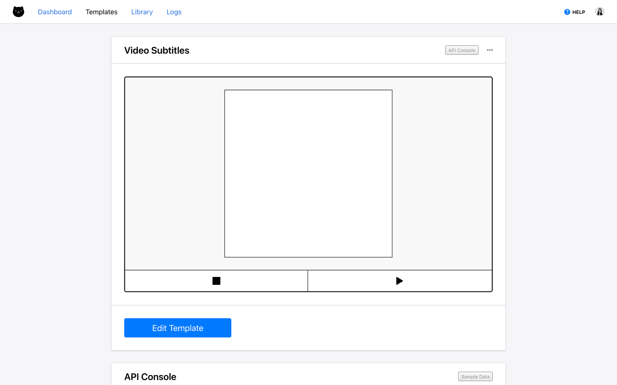 Screenshot of Clipcat template page