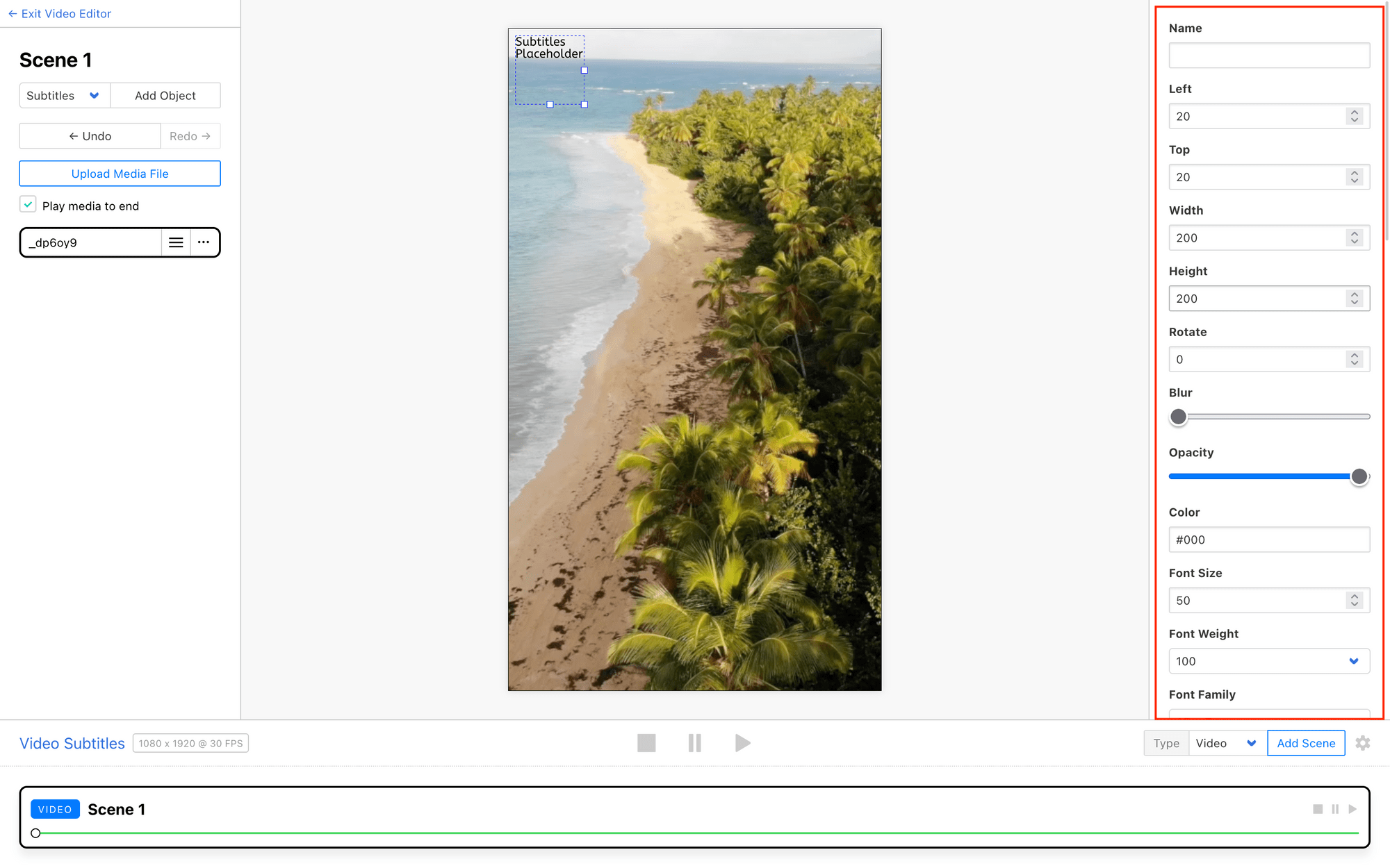 Screenshot of Clipcat template editor with object configuration outlined in red